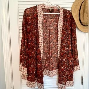 Blu Moon by Planet Blue red black kimono size 1